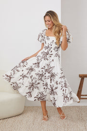 Aideline Dress - White Print
