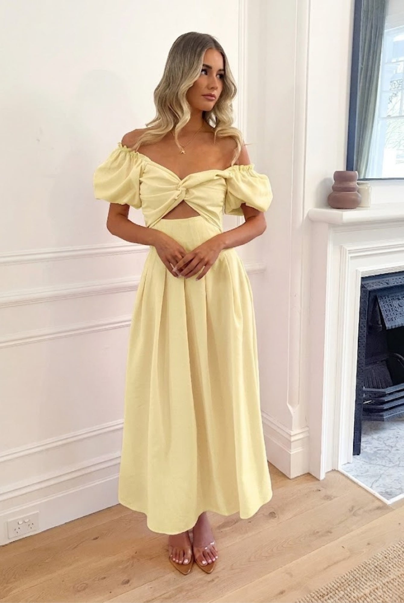 Women's butter cream sweetheart maxi dress, the Anvika Dress in Butter Cream by Esther & Co