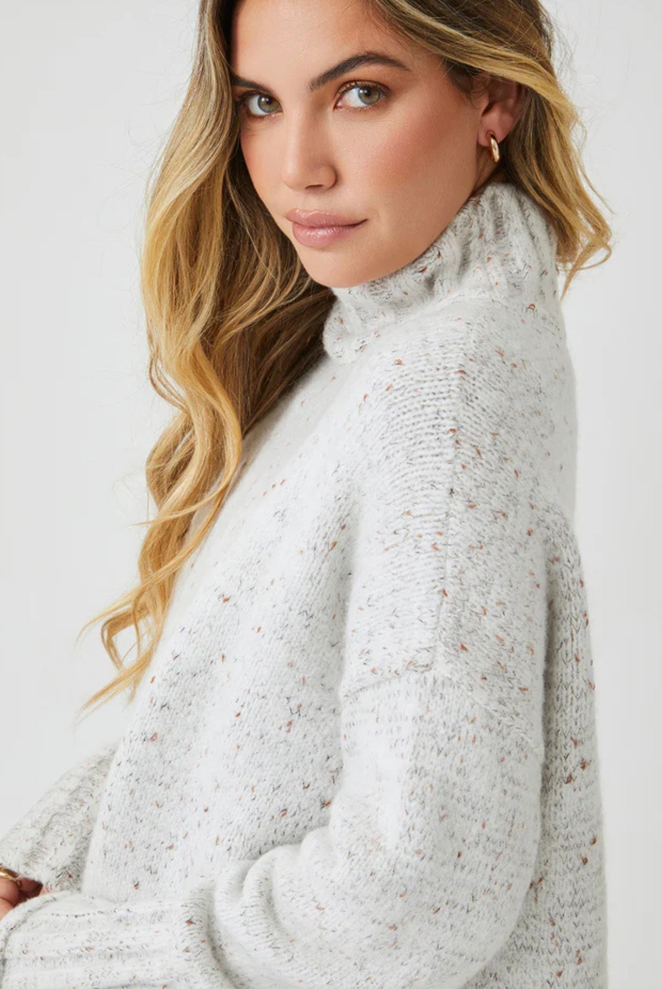 Chesterfield Jumper in Grey womens grey knitwear styled look