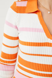 Denese Knit Dress - Orange Stripe