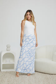 Evadyne Skirt - Blue Print