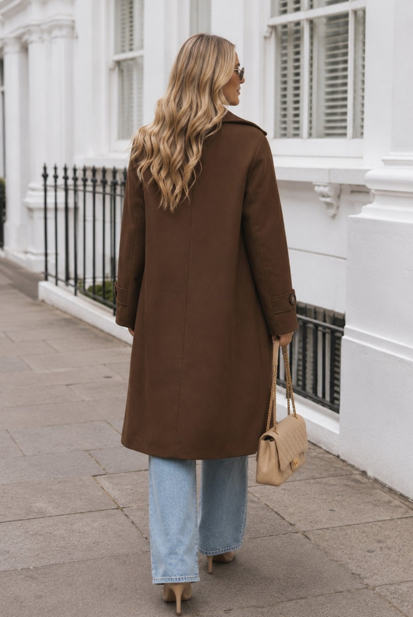 Women's mocha knit trench coat, the Fireplace Coat in Mocha by Esther & Co