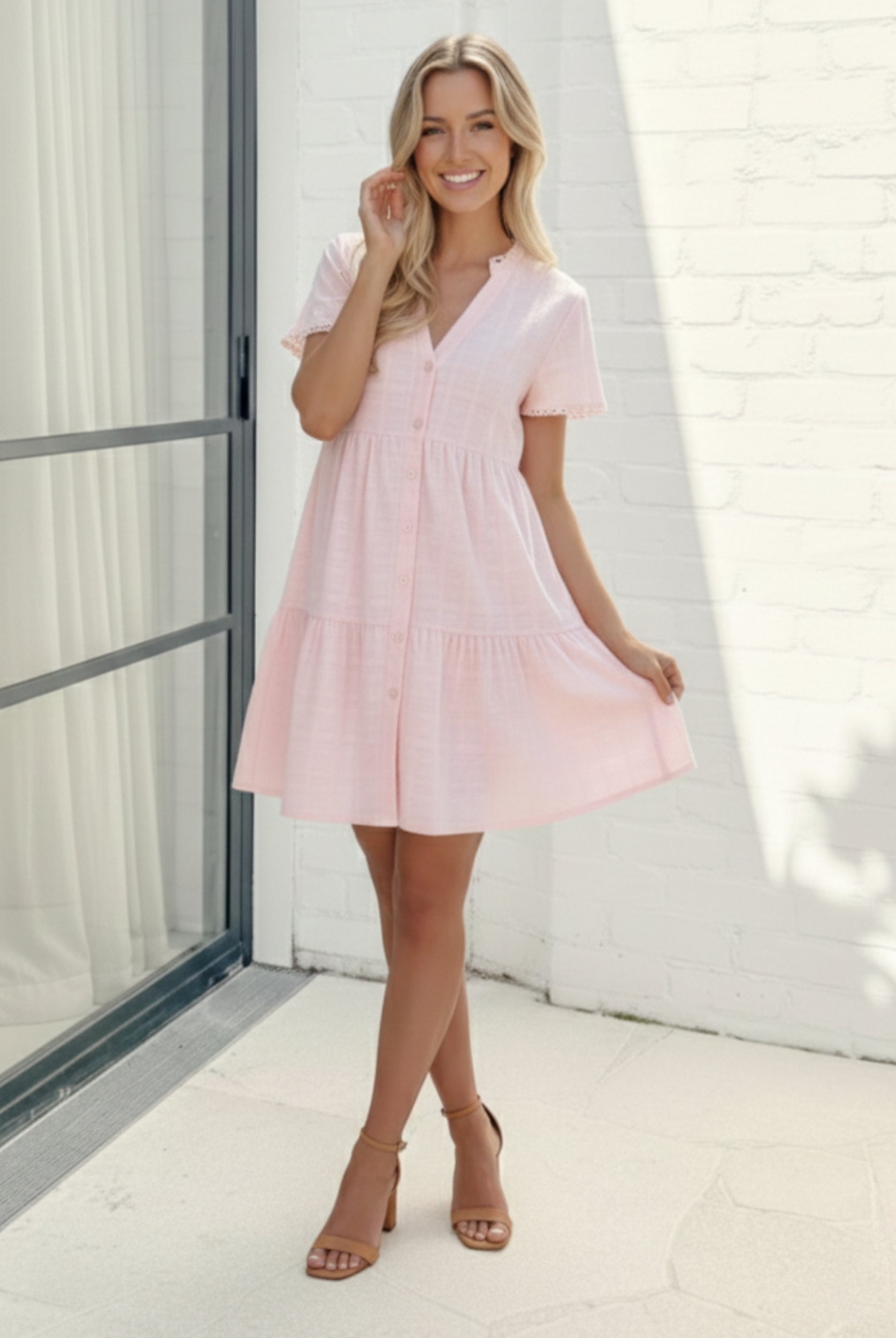 Galinda soft pink dress, full length