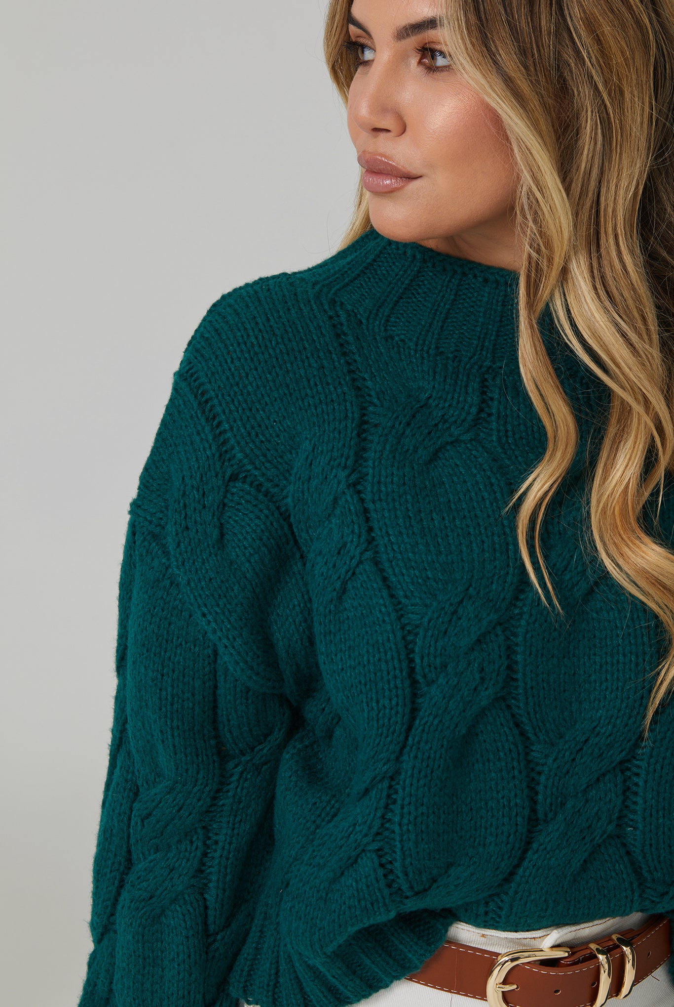 Hadi dark green knit jumper, back view
