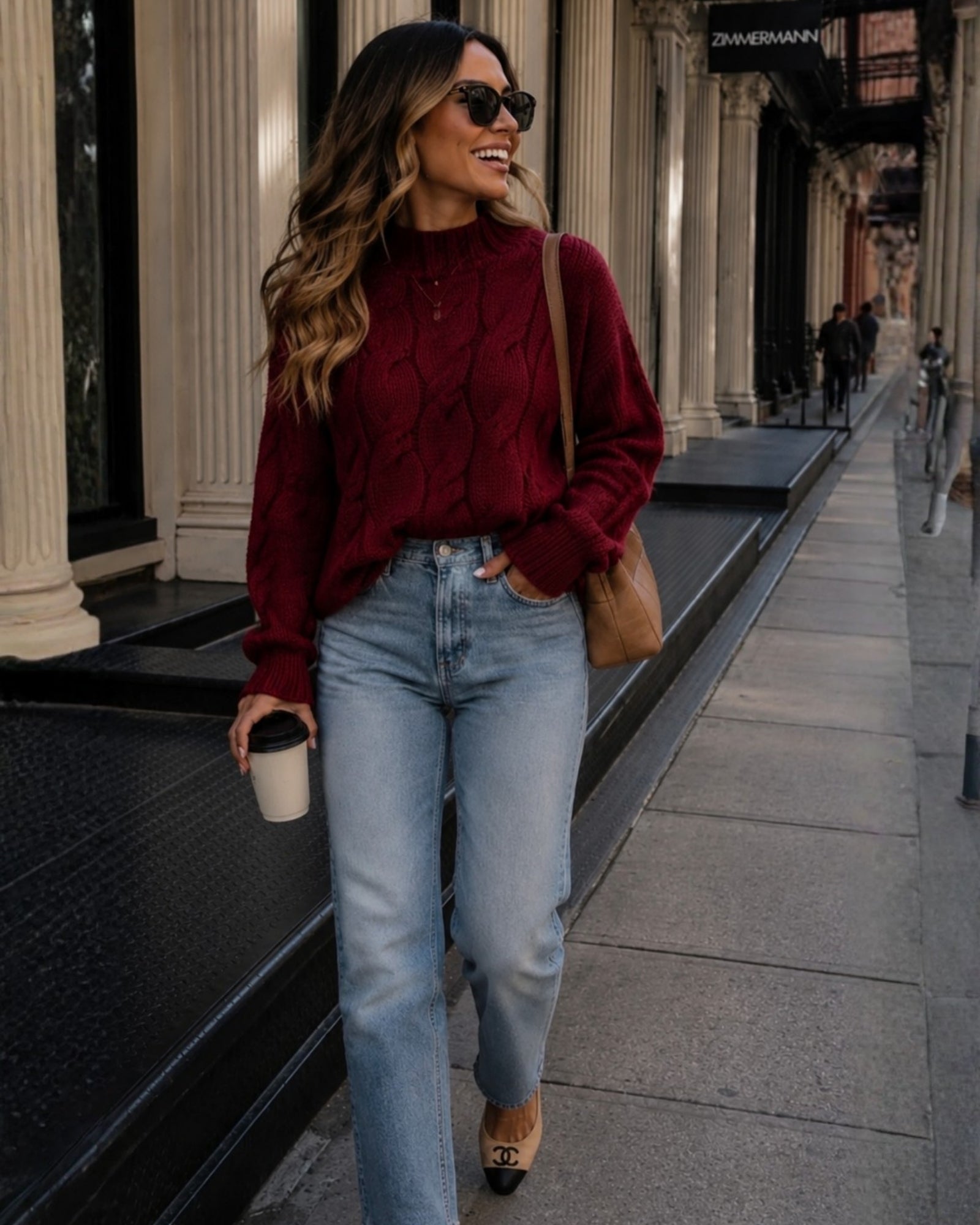 Hadi Knit in Wine — women's relaxed fit knit jumper