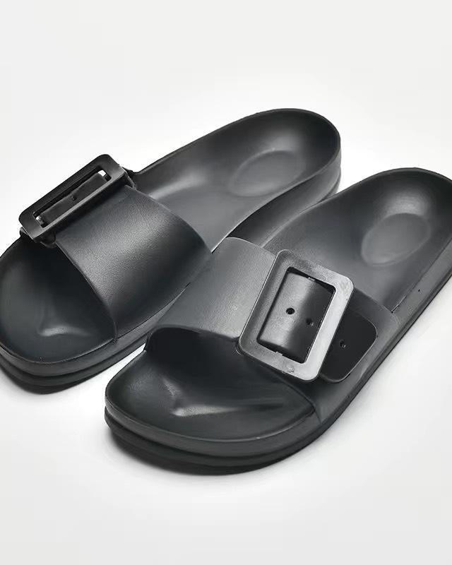 Women's summer slides in light blue with a thick strap and open toe design by Esther & Co