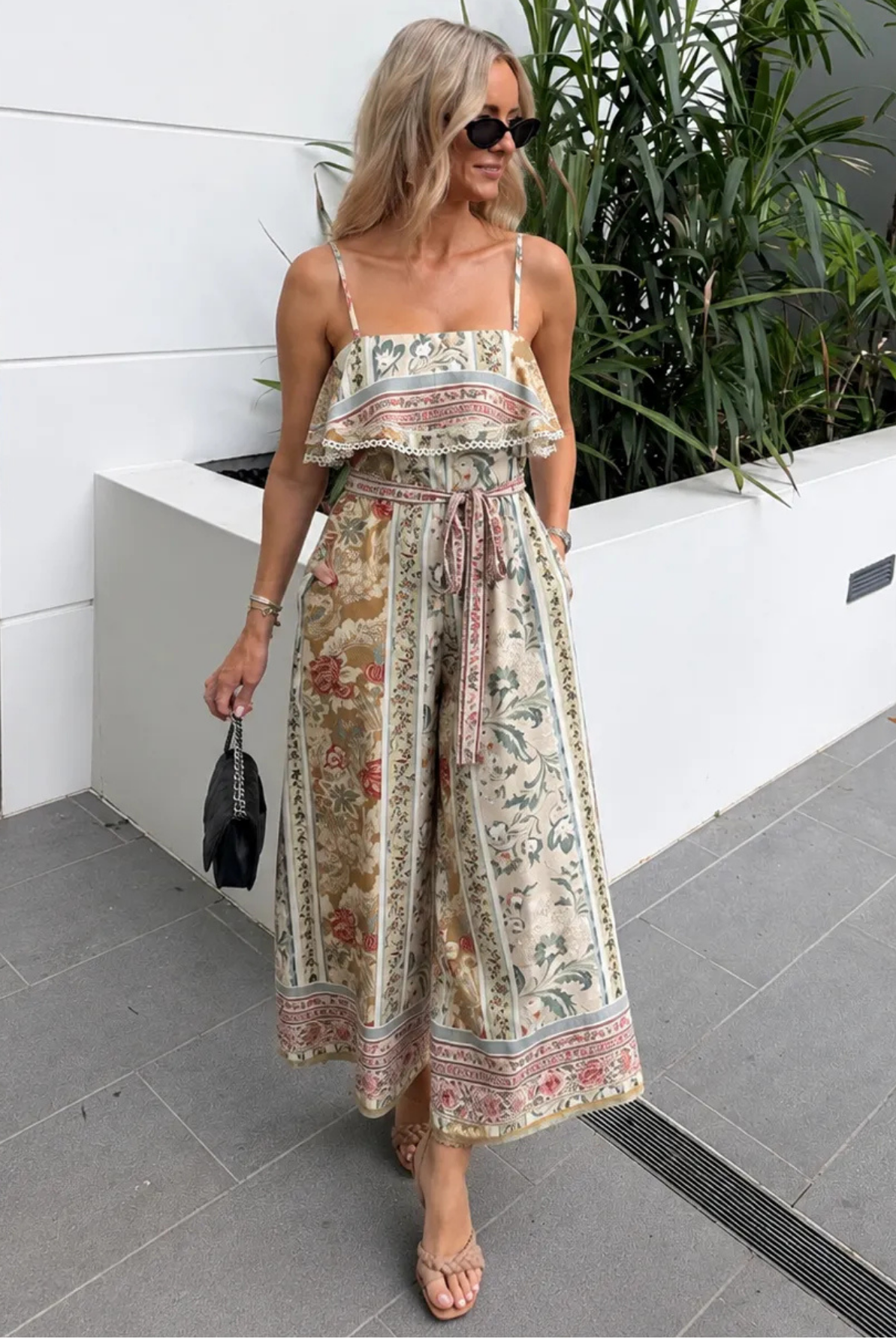 Women's paisley print wide leg jumpsuit, the Kensie Jumpsuit in Paisley Print by Esther & Co