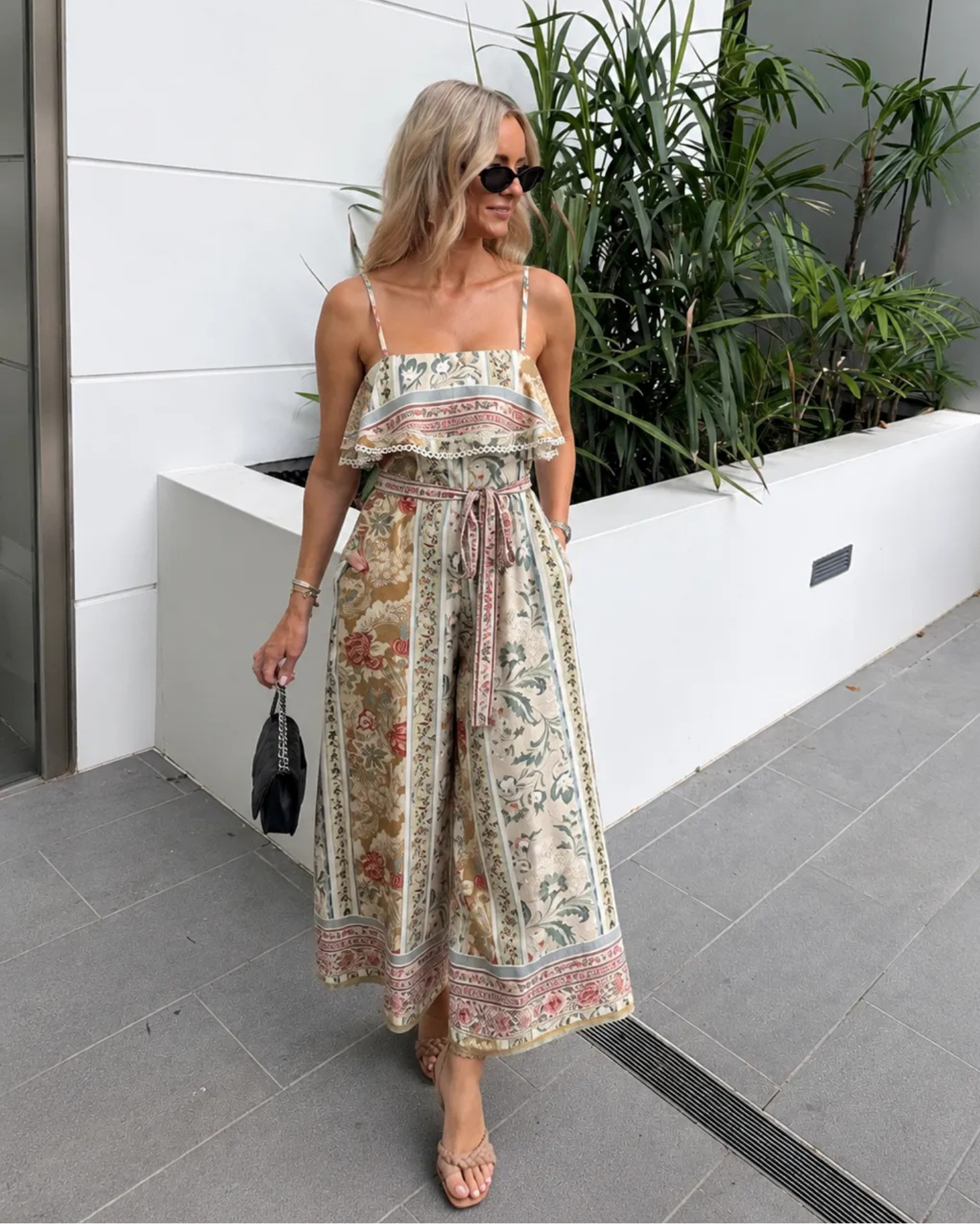 Women's paisley print wide leg jumpsuit, the Kensie Jumpsuit in Paisley Print by Esther & Co