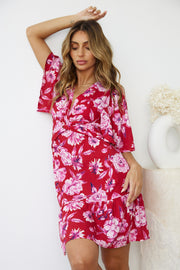 Linshay Dress - Red Floral
