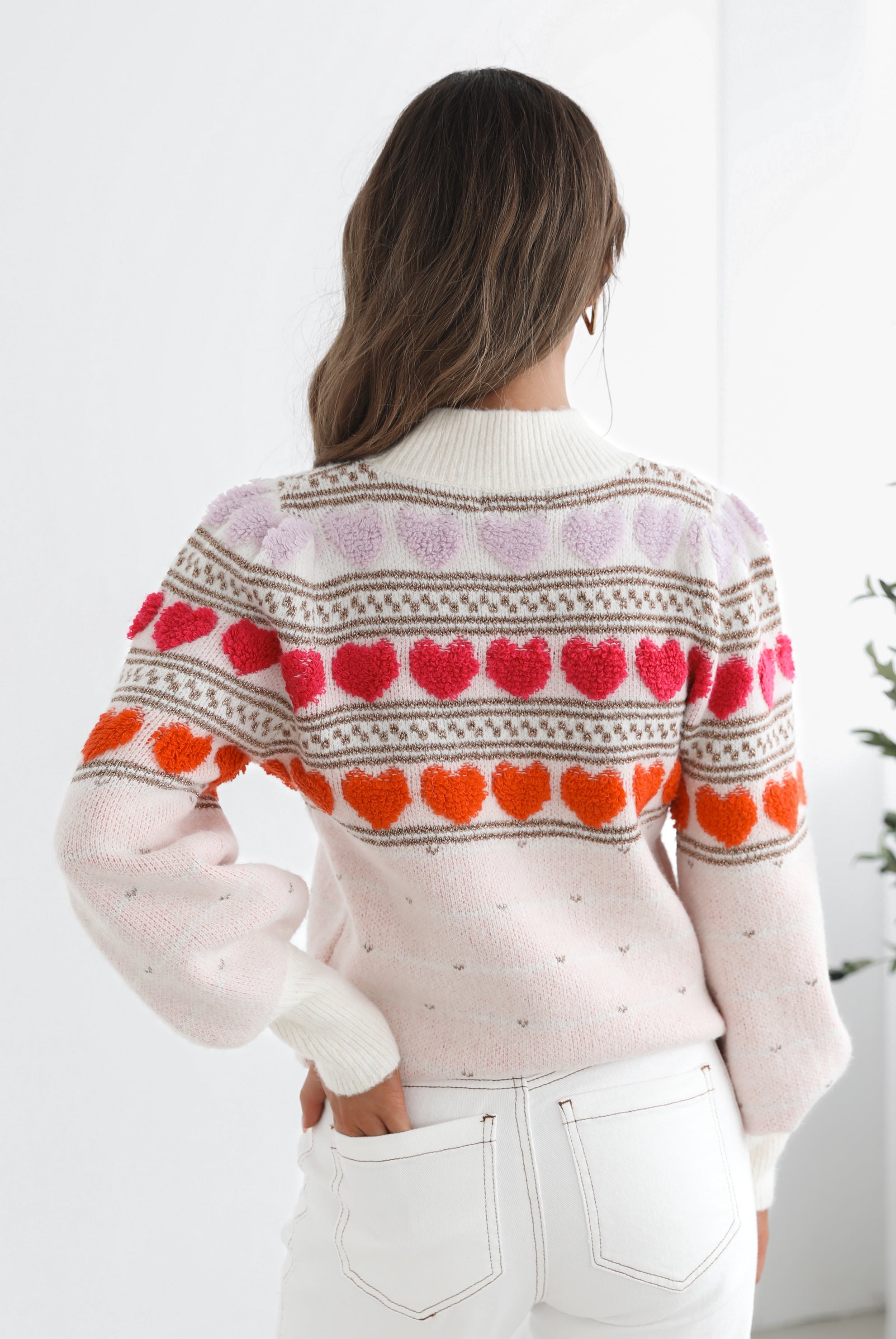 Naila multi print knit jumper, styled view