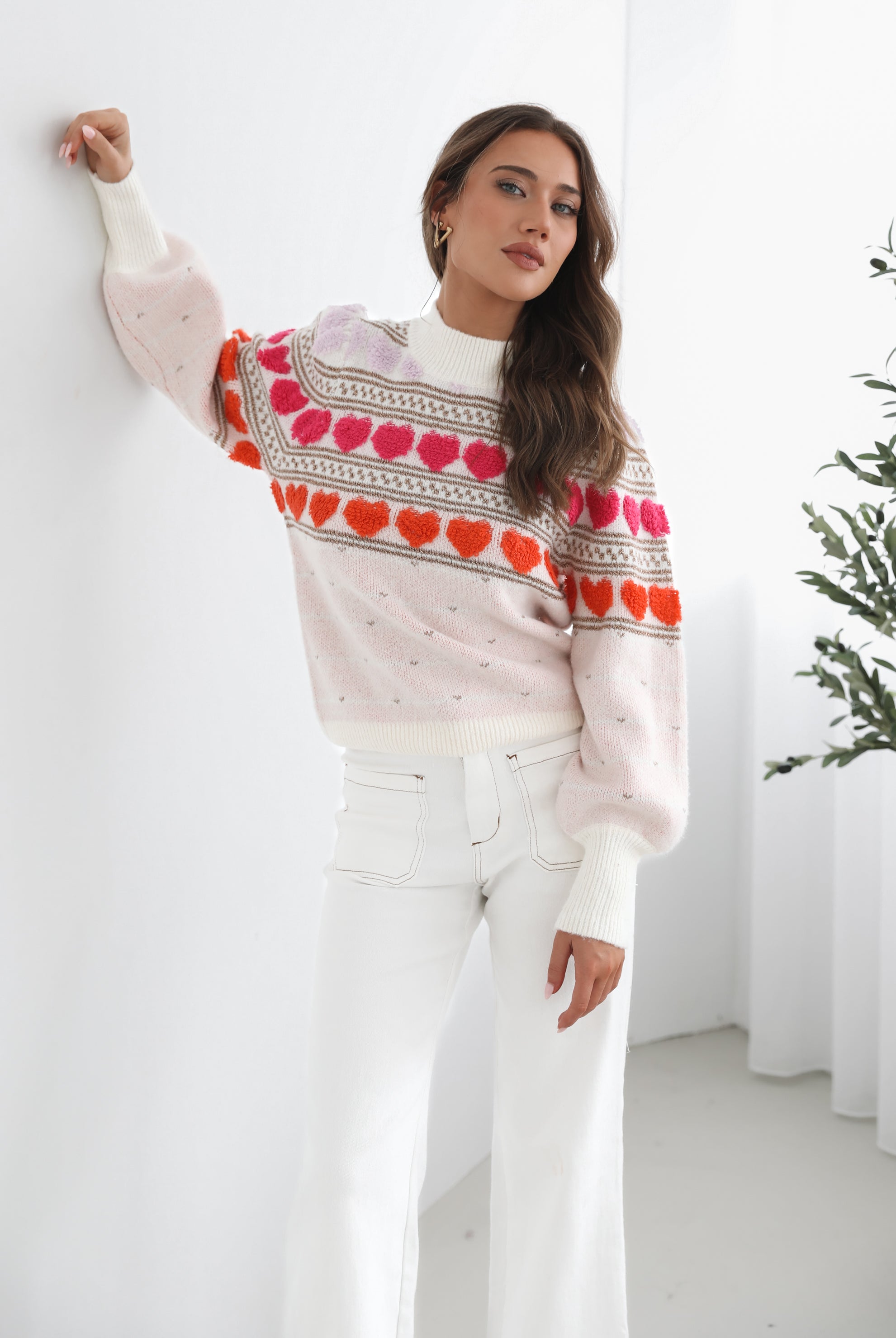 Naila multi print knit jumper, back view
