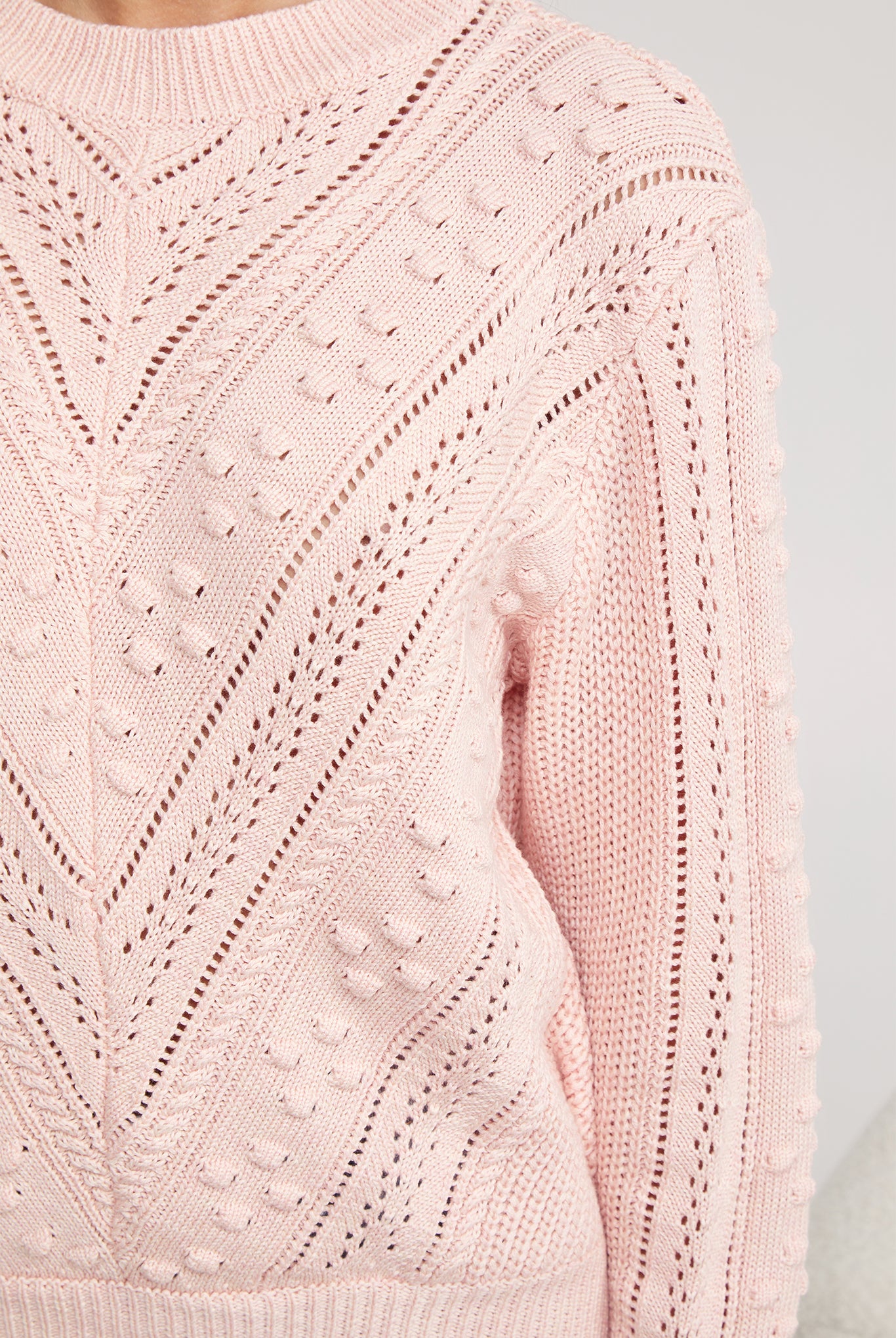 Rheane Knit in Pink womens blush pink wool blend knit back view