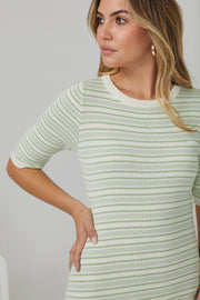 Thalie Knit Dress - Green Stripe