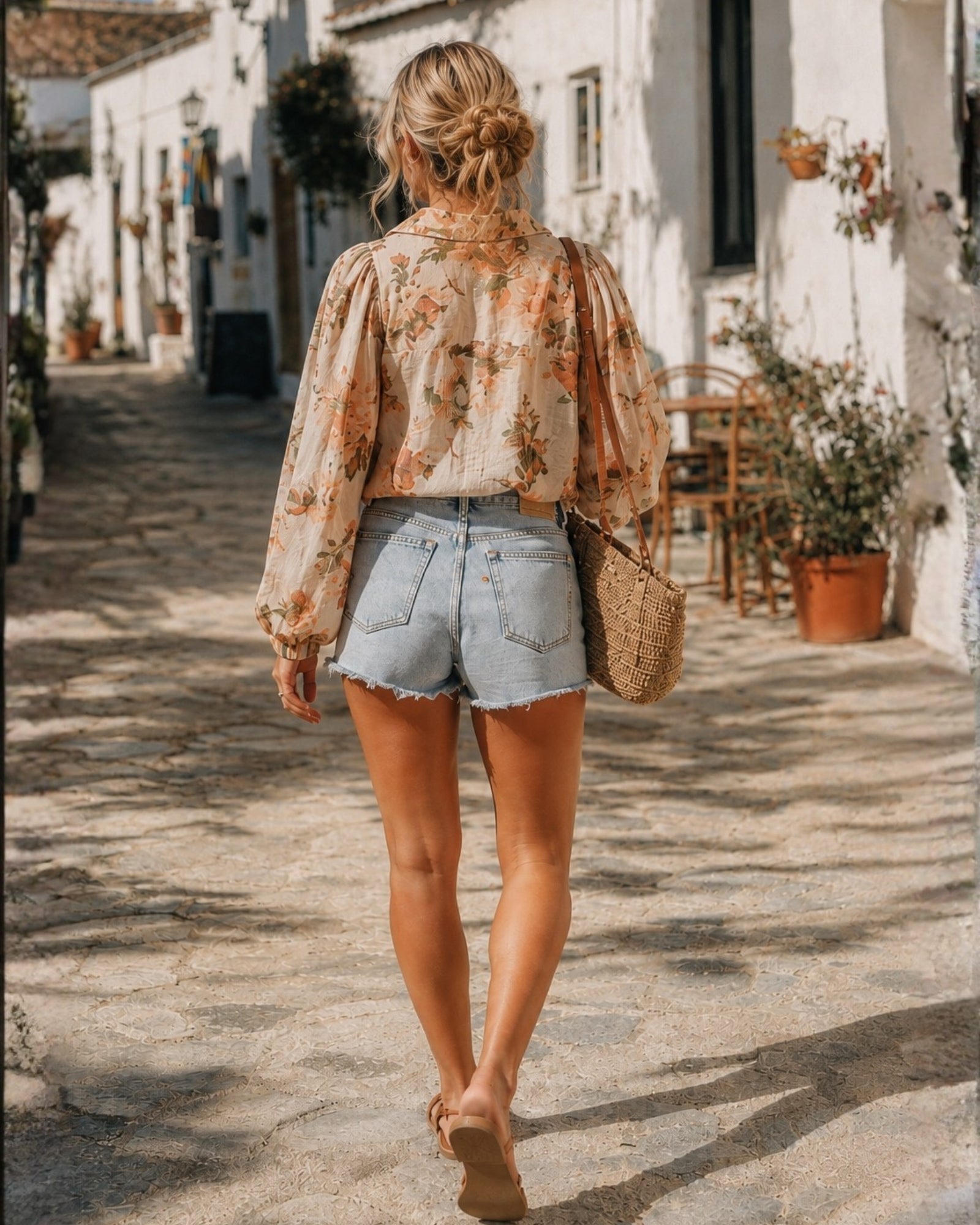 Women's cream floral print blouse, the Veiga Blouse in Cream Floral by Esther & Co