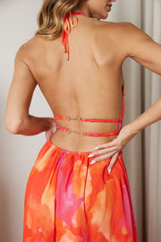 Xavia Dress - Orange Print