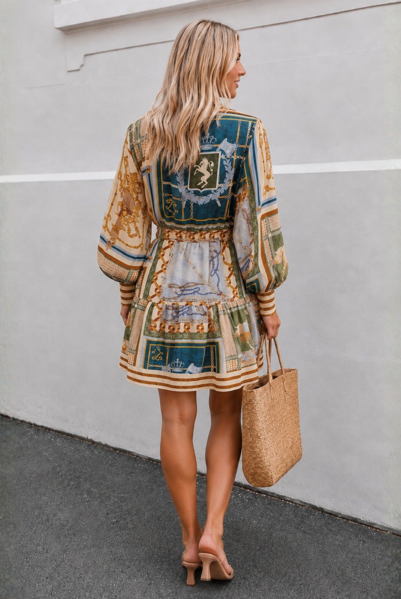 Women's multi print dress, the Zetian Dress in Multi Print by Esther & Co