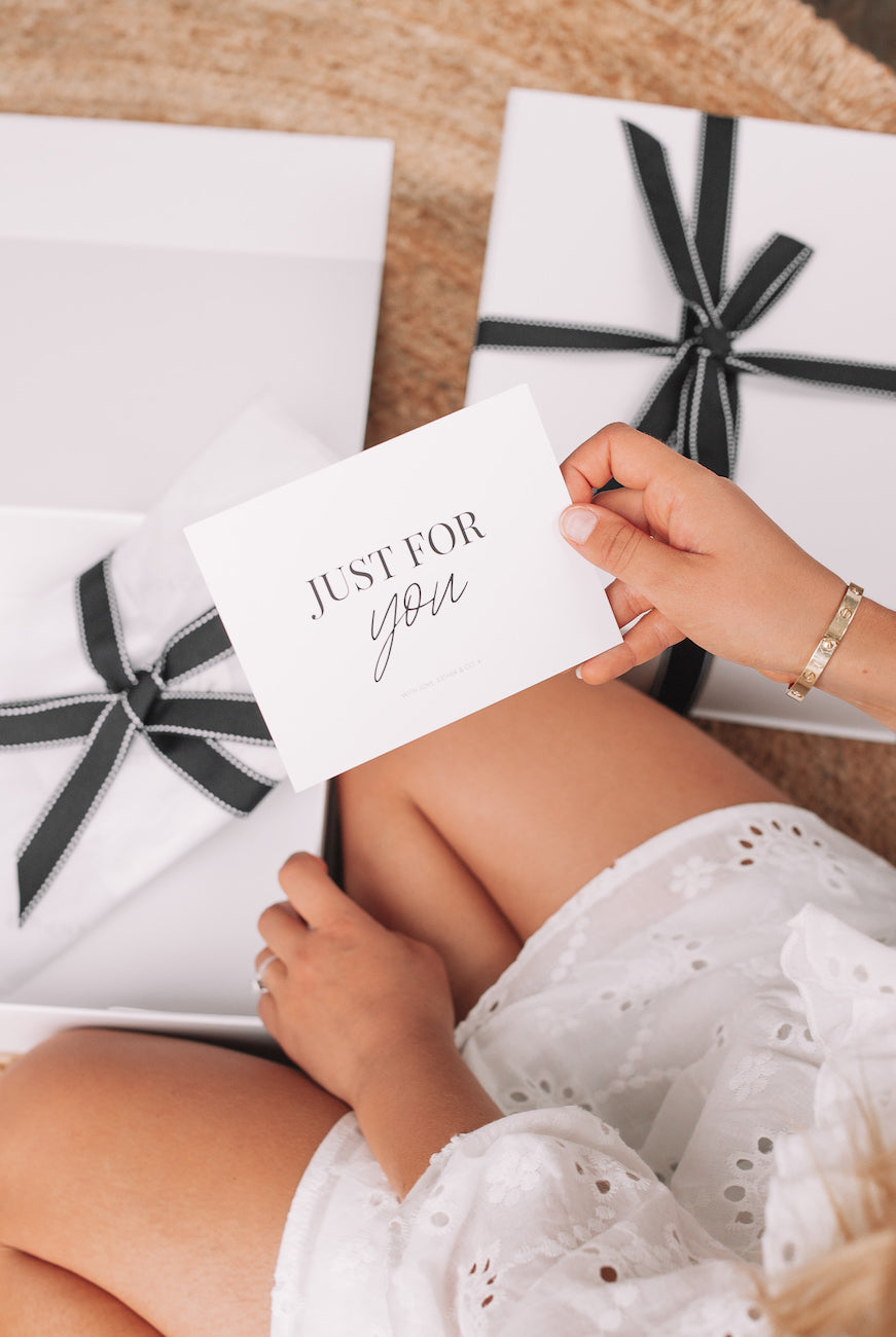 White gift wrapping with tissue, Esther & Co gift wrapping