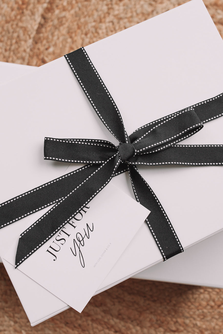 Esther & Co white gift wrapping packaging