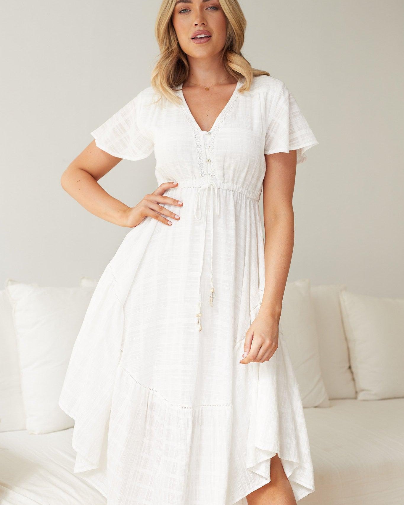Dandie Dress - White-Dresses-Womens Clothing-ESTHER & CO.