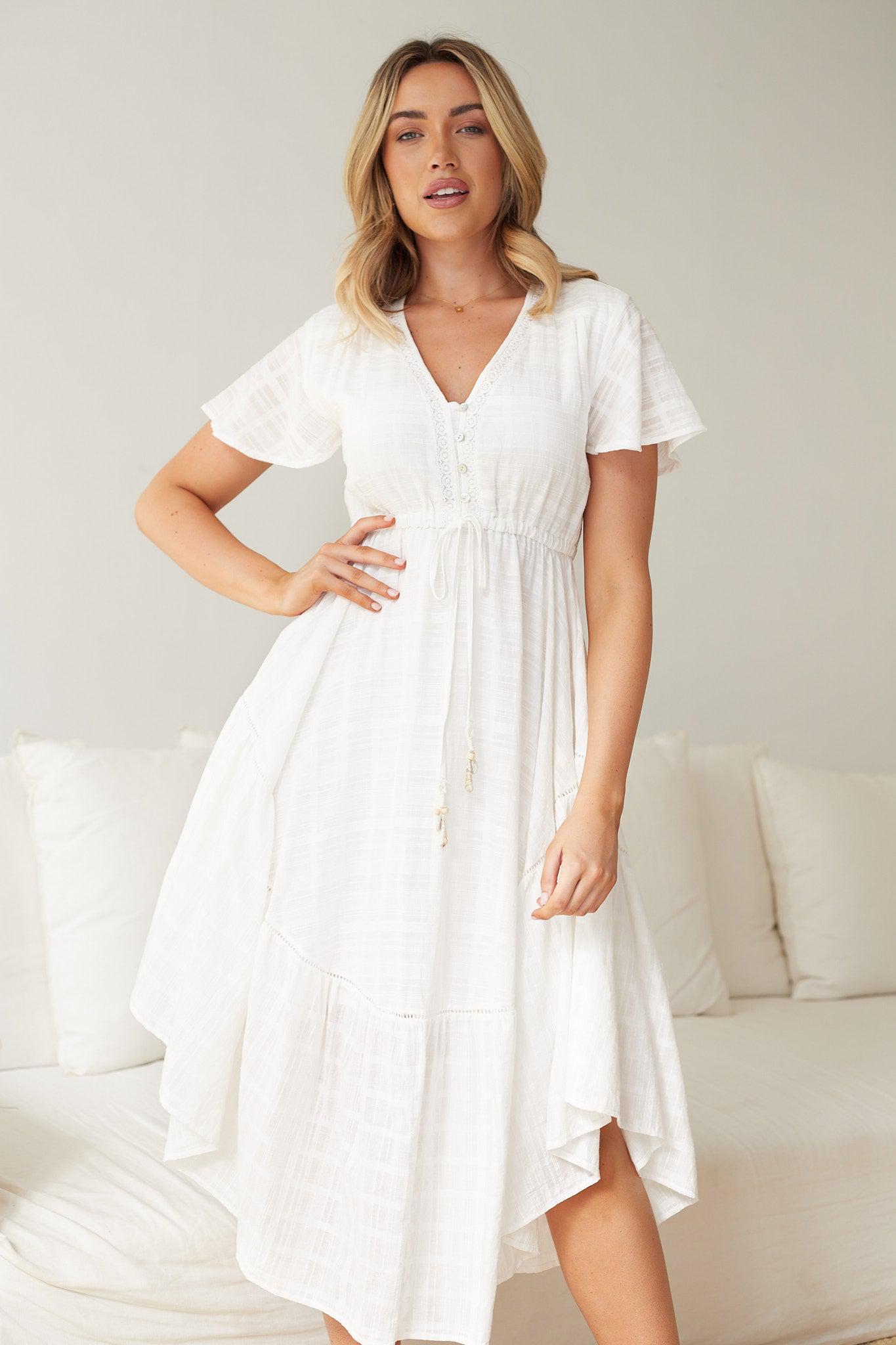 Dandie Dress - White-Dresses-Womens Clothing-ESTHER & CO.