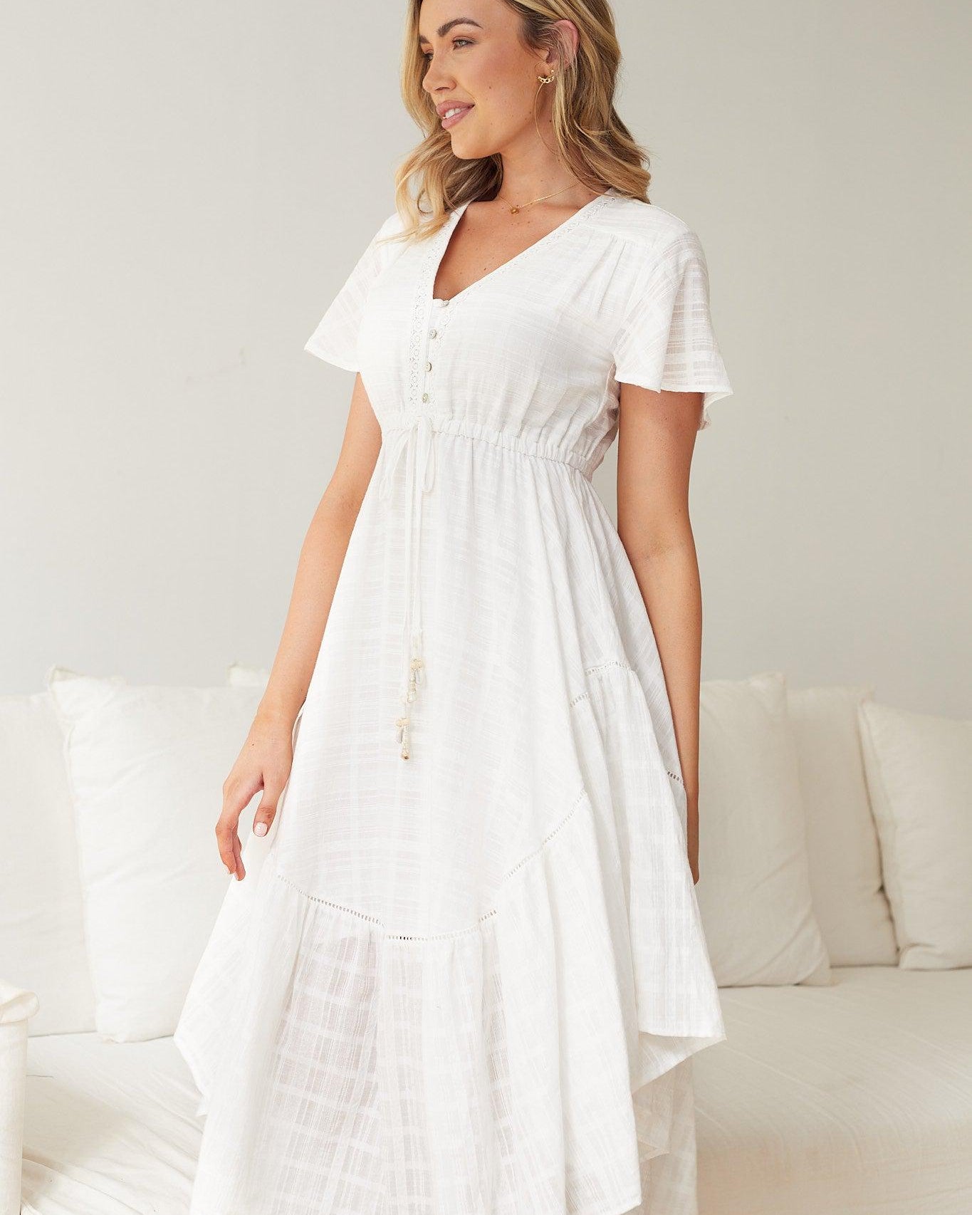 Dandie Dress - White-Dresses-Womens Clothing-ESTHER & CO.