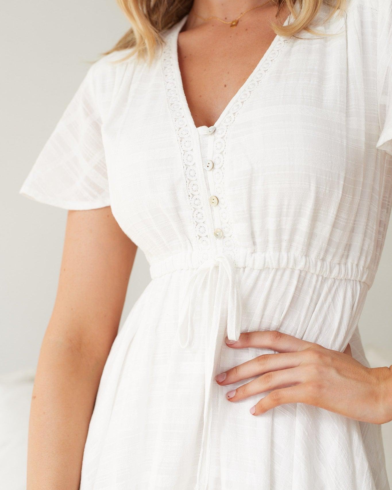 Dandie Dress - White-Dresses-Womens Clothing-ESTHER & CO.