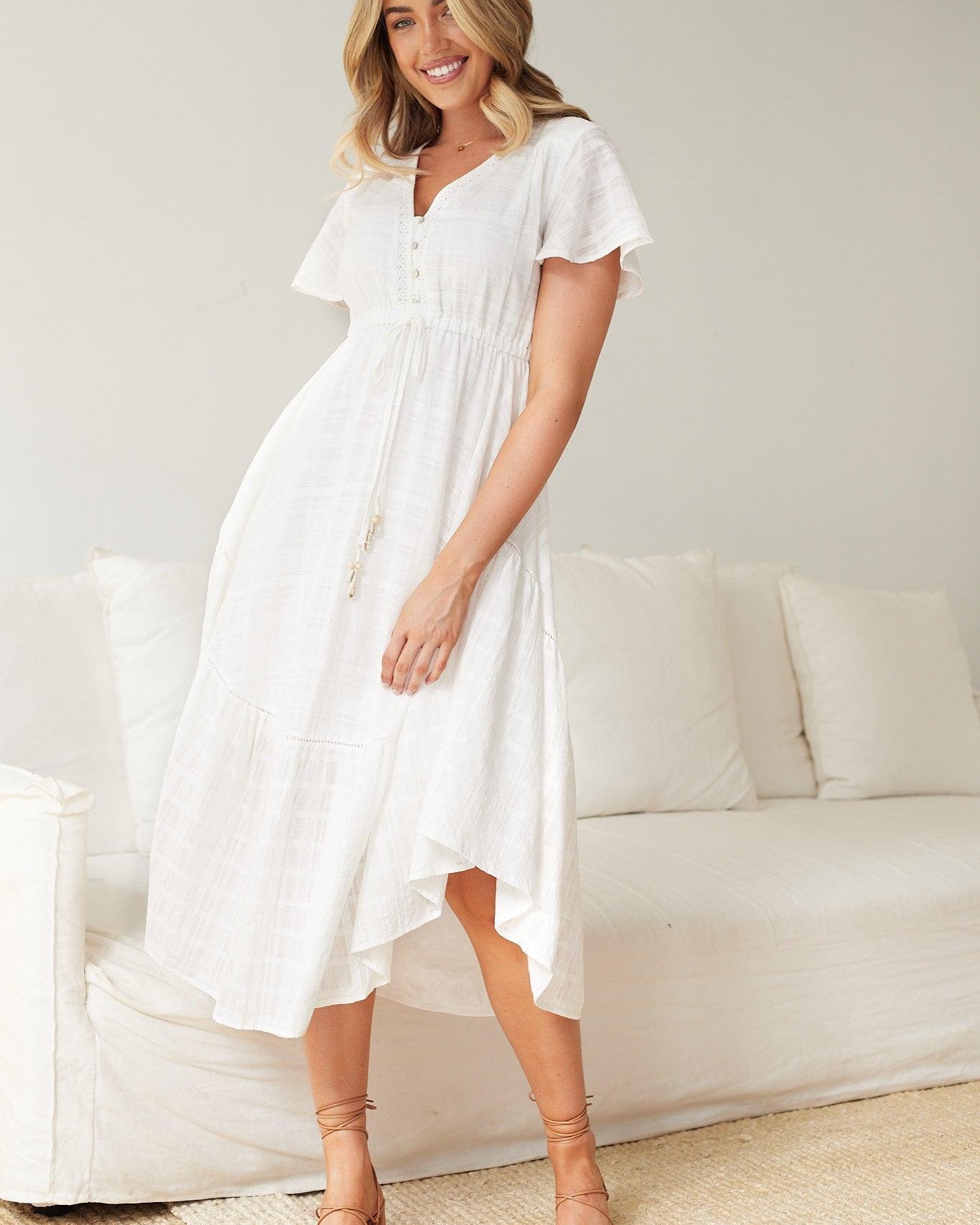 Dandie Dress - White-Dresses-Womens Clothing-ESTHER & CO.