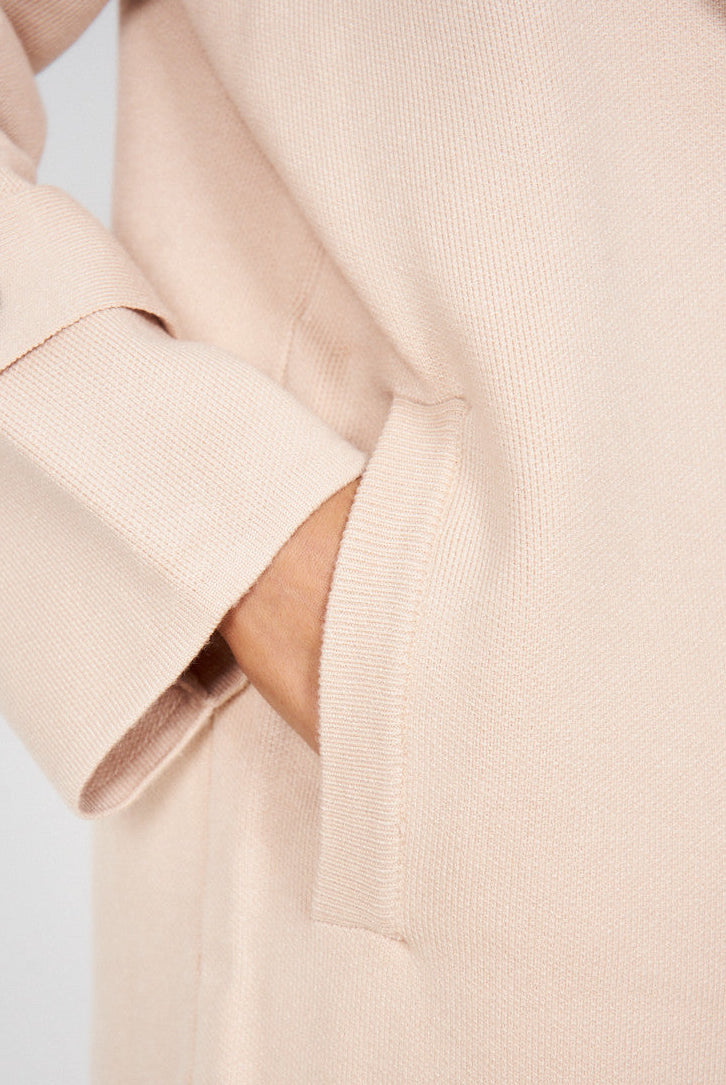 Fireplace Coat in Cream womens cream knit trench coat back view