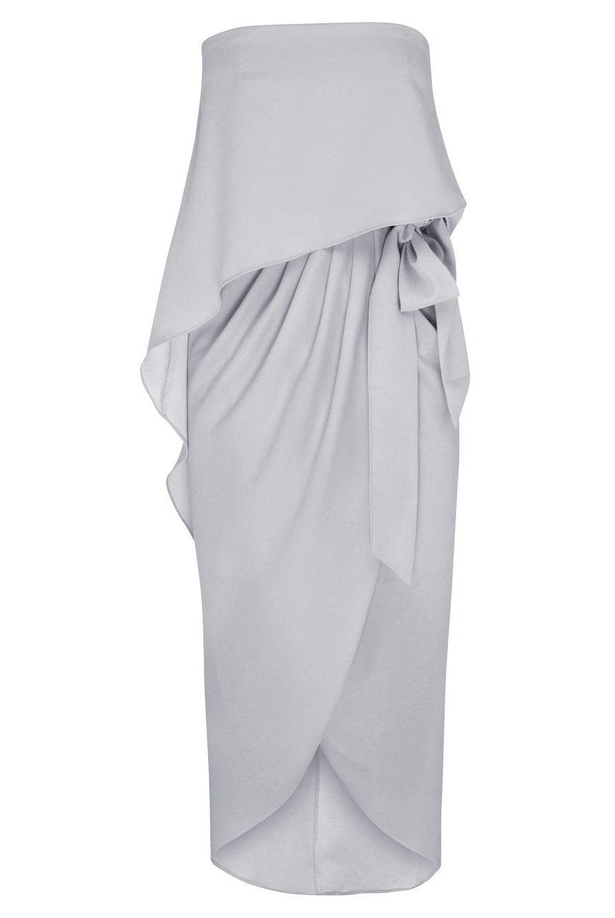 Fleur Strapless Dress - Silver-Dresses-Esther Luxe-ESTHER & CO.