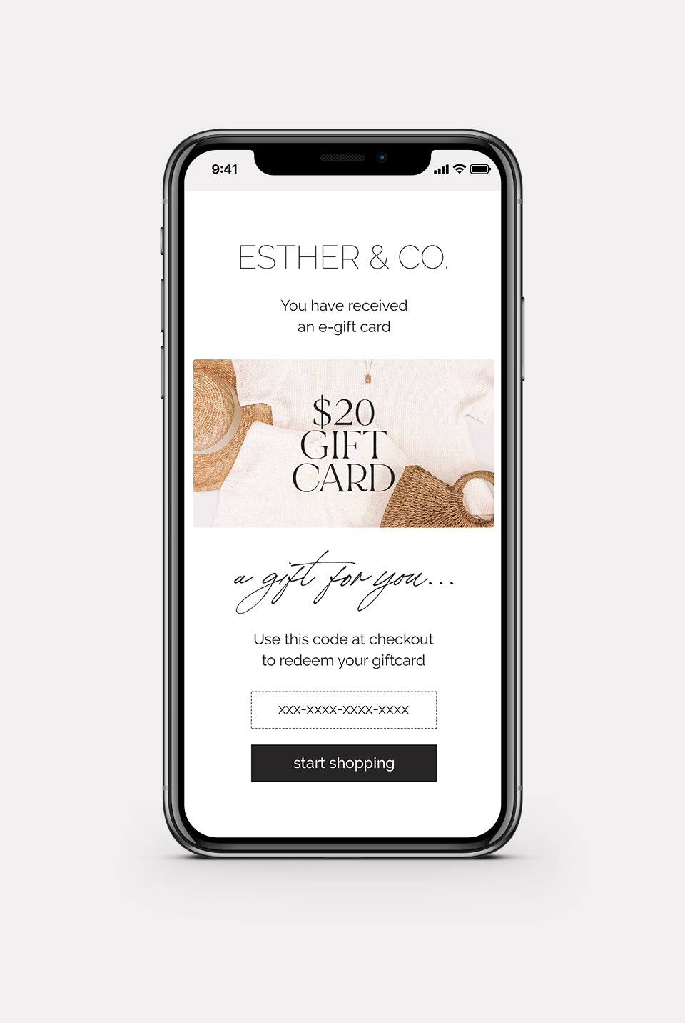 Esther & Co $20 digital gift card