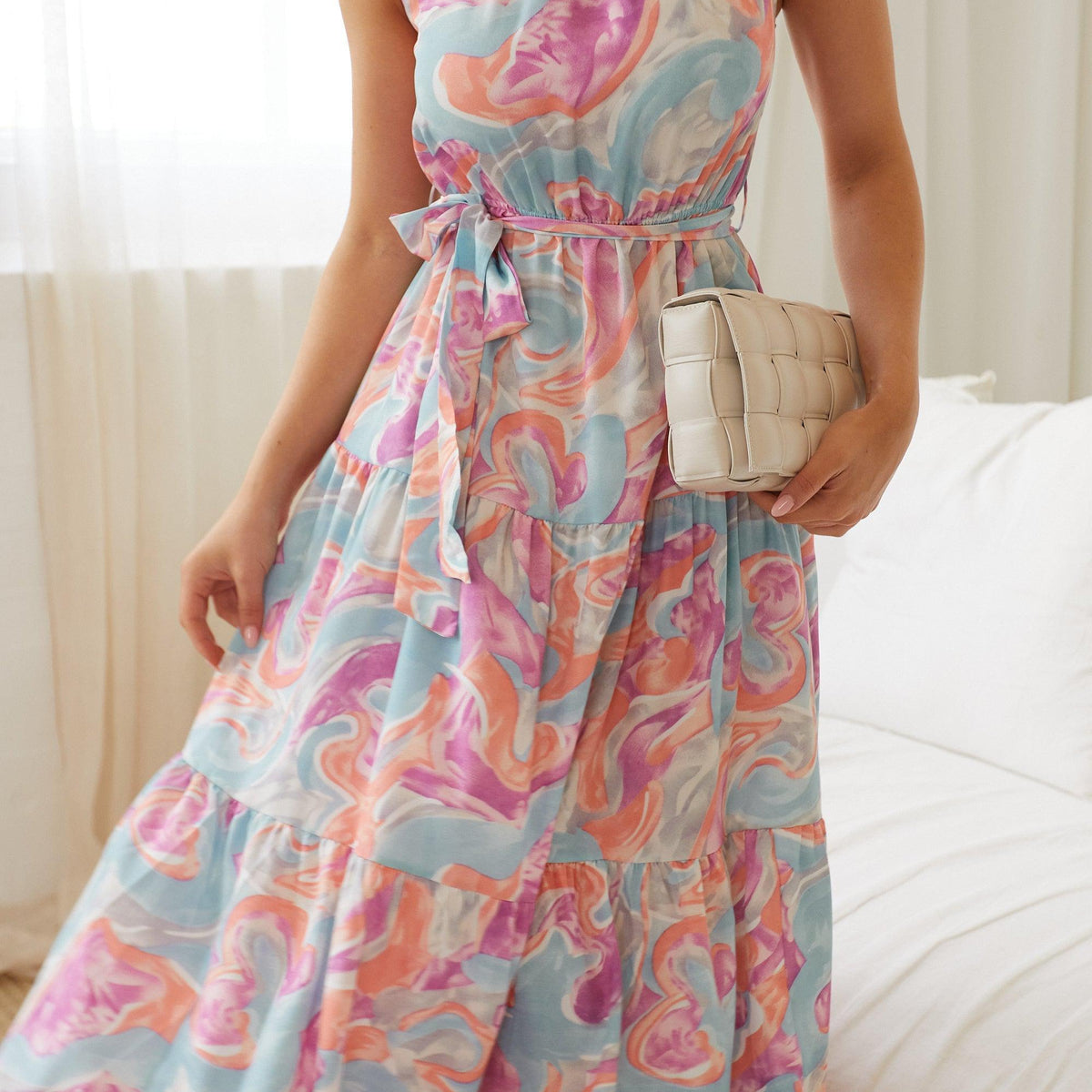 Esther & Co. Dress Blue Print ESTHER & CO.