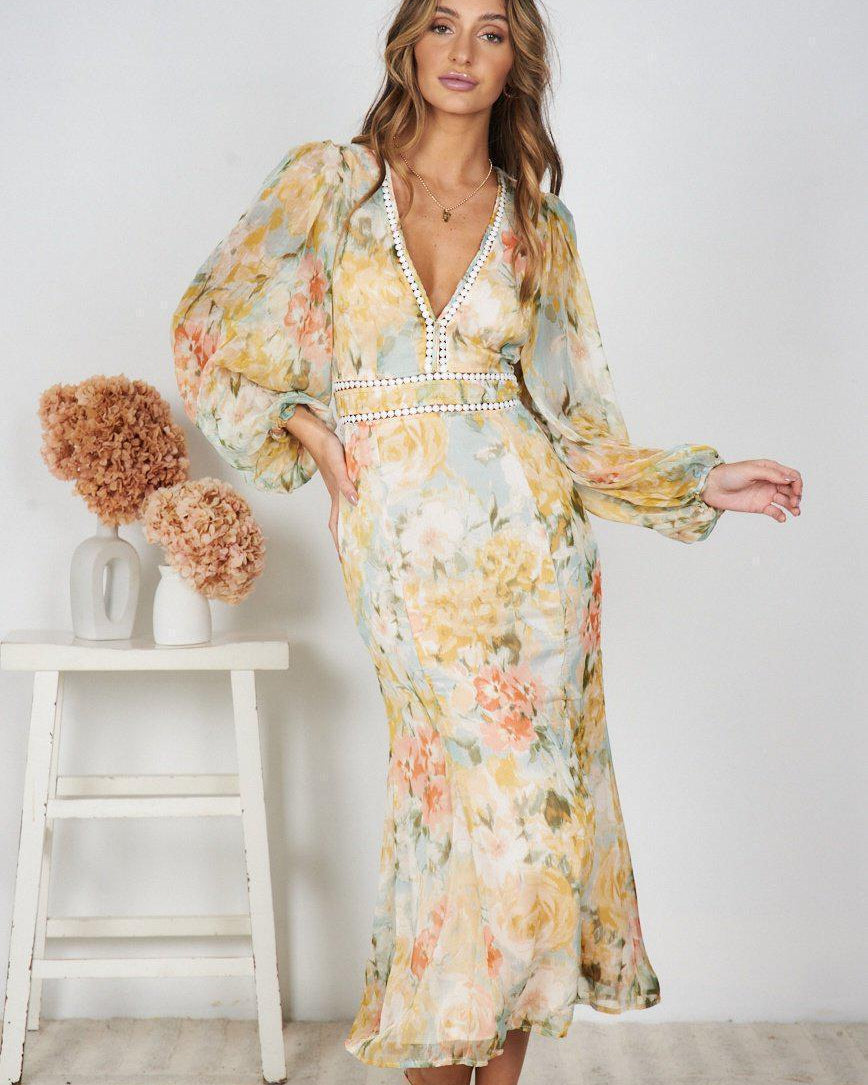 Pamelia Dress - Floral Print-Dresses-Womens Clothing-ESTHER & CO.