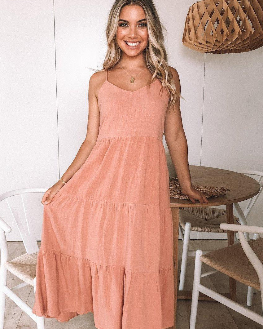 Sonya Dress - Rust-Dresses-Womens Clothing-ESTHER & CO.