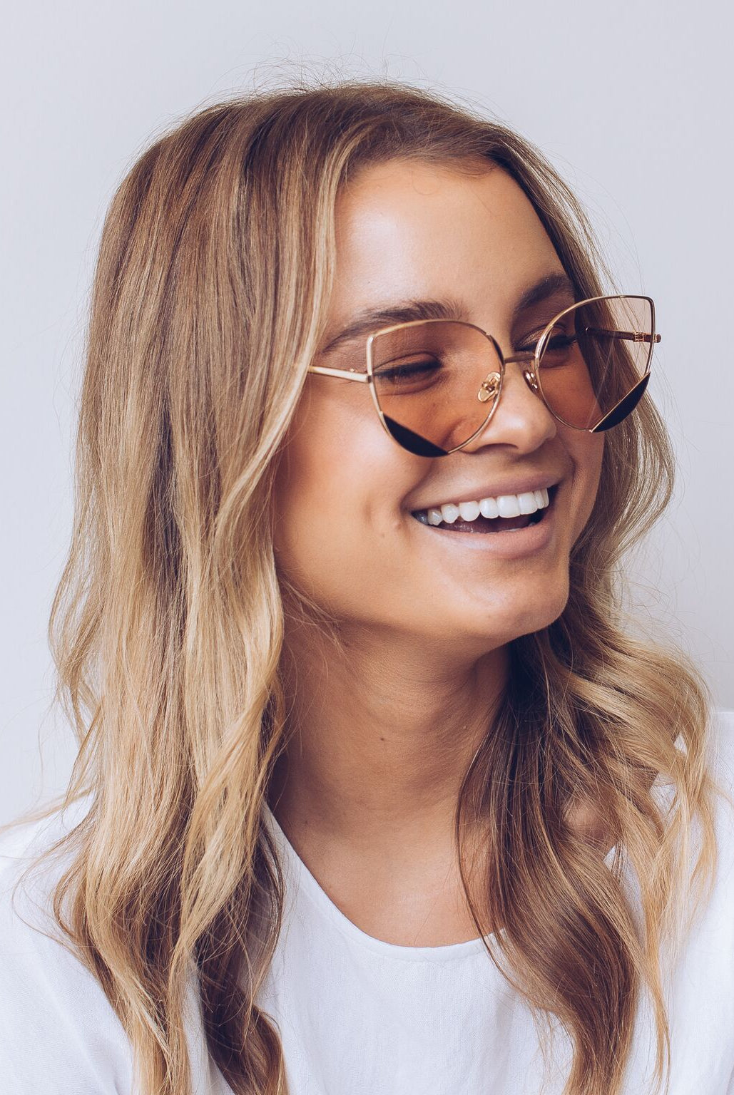 Cadence blush sunglasses, side view