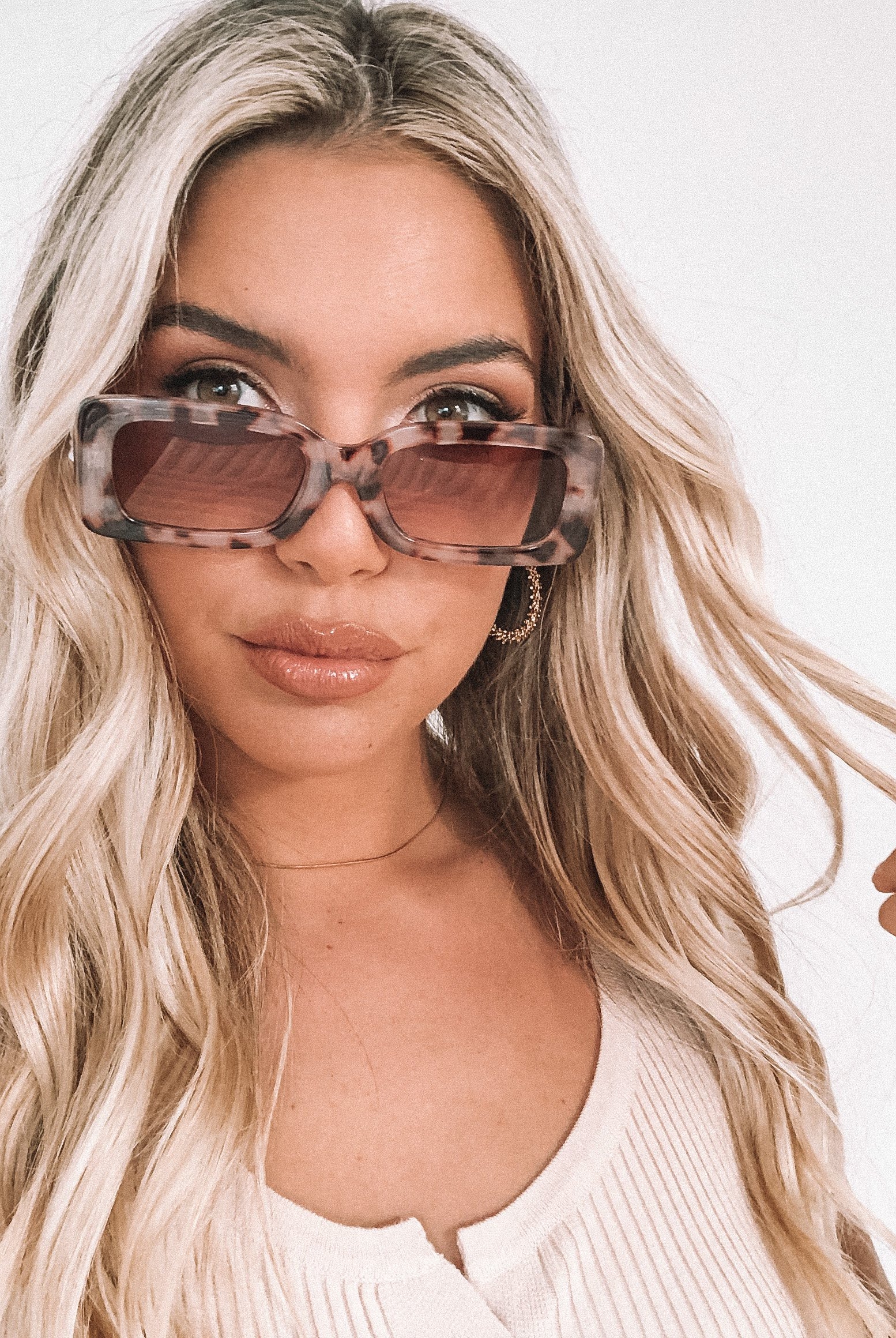 Tortoiseshell frame sunglasses with dark lenses, the Beckett Sunglasses in Tortoise by Esther & Co