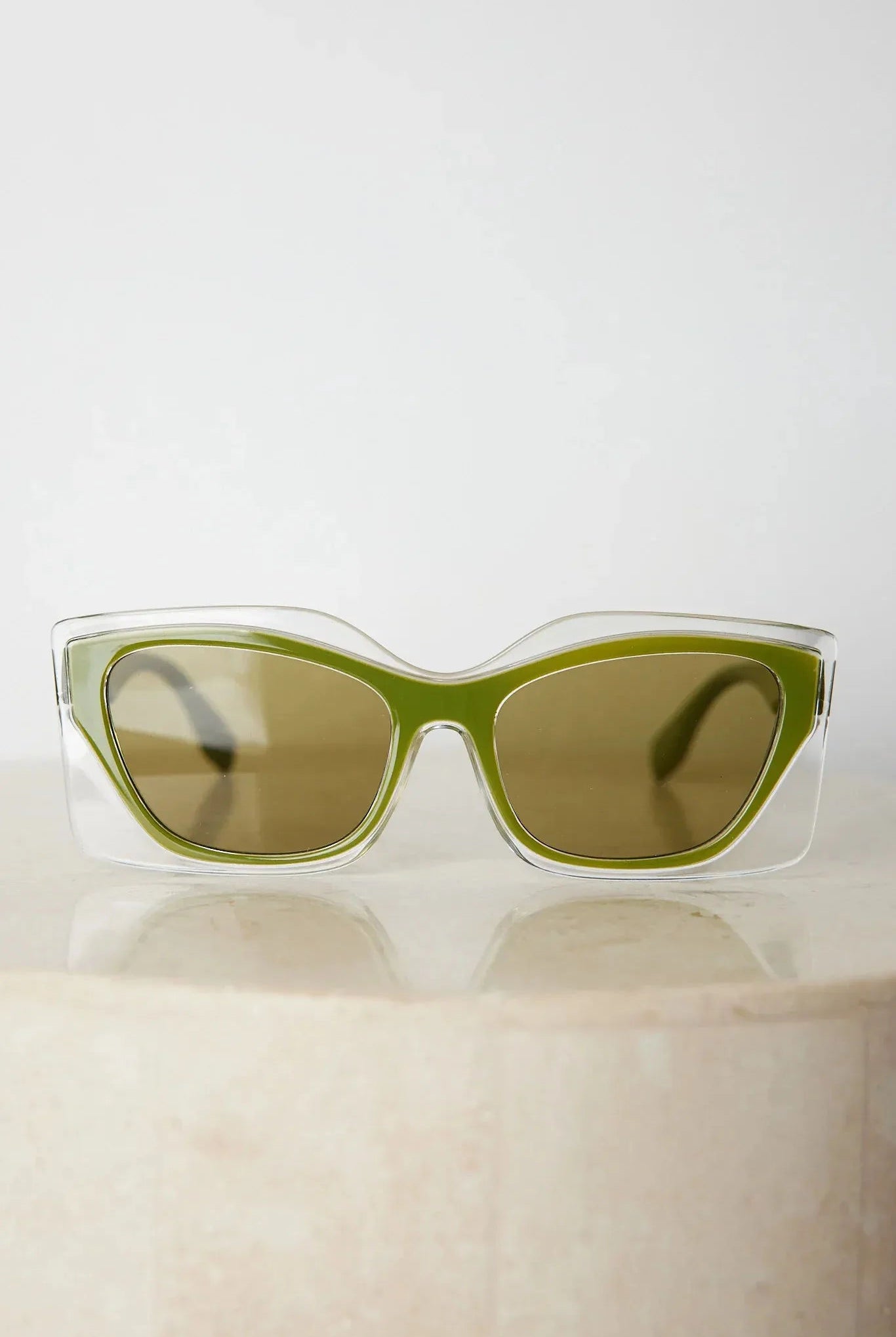 Frankie olive sunglasses, side view