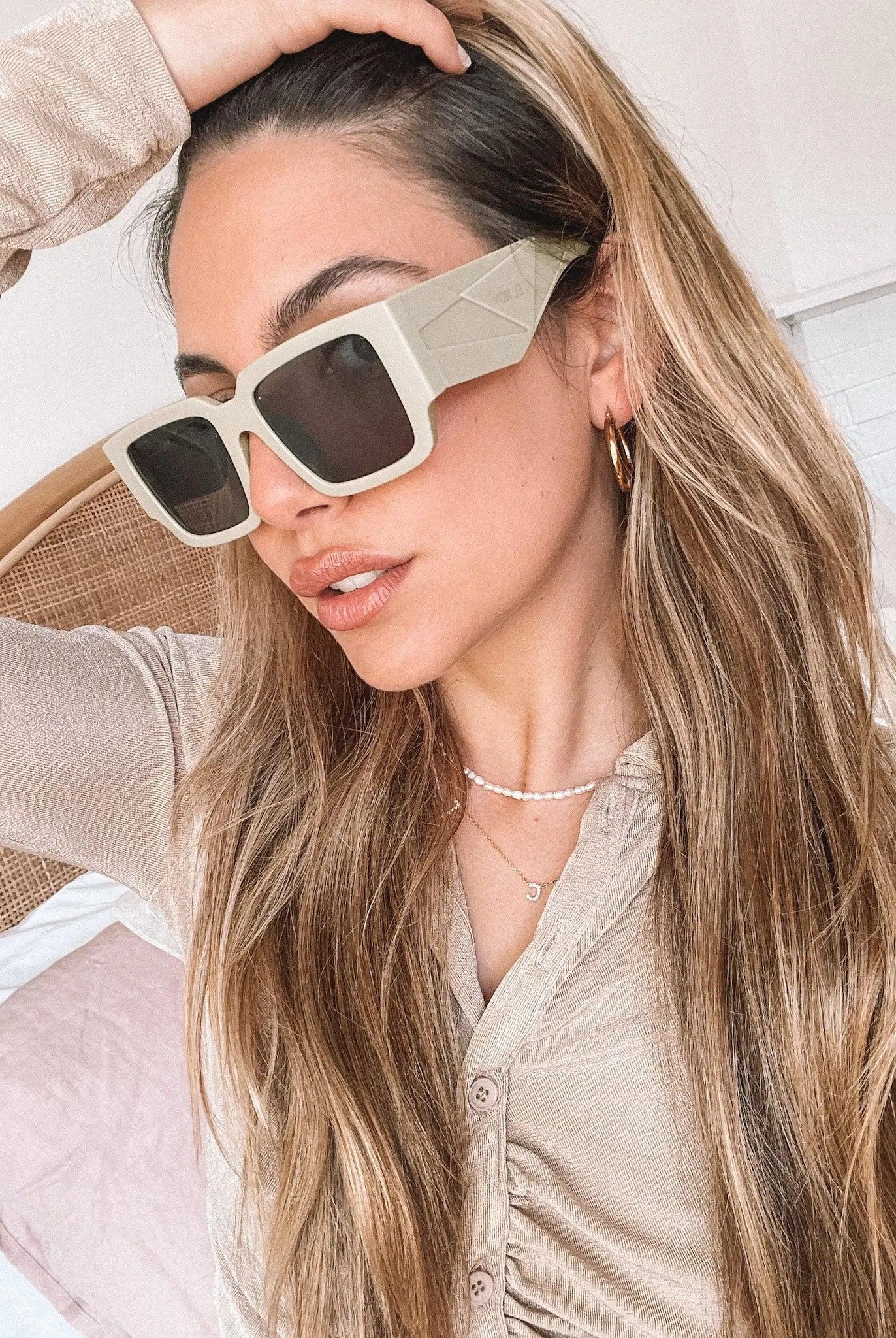 Freya green sunglasses, side view