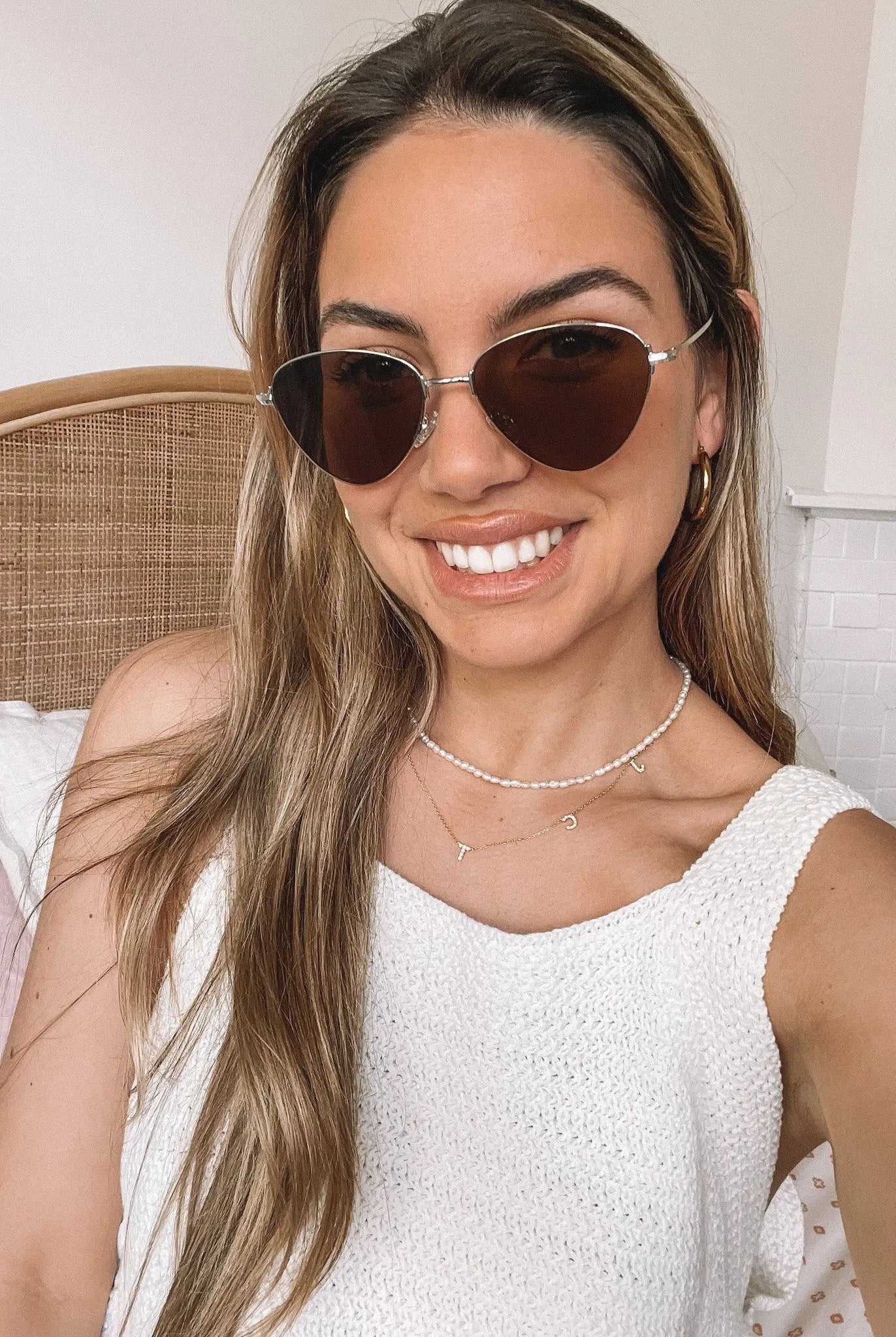 Cora silver-tone sunglasses, folded view