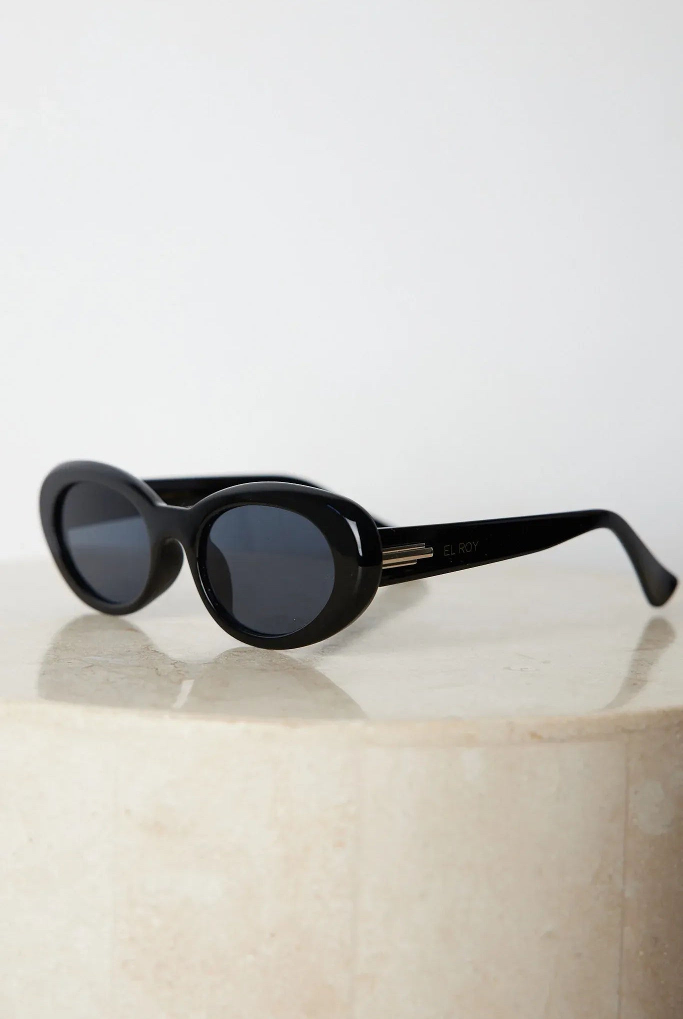 Margot black sunglasses, side view