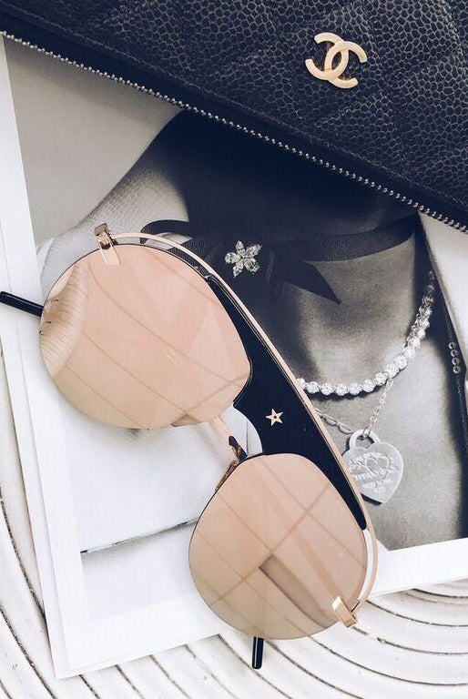 Essen blush sunglasses, folded view