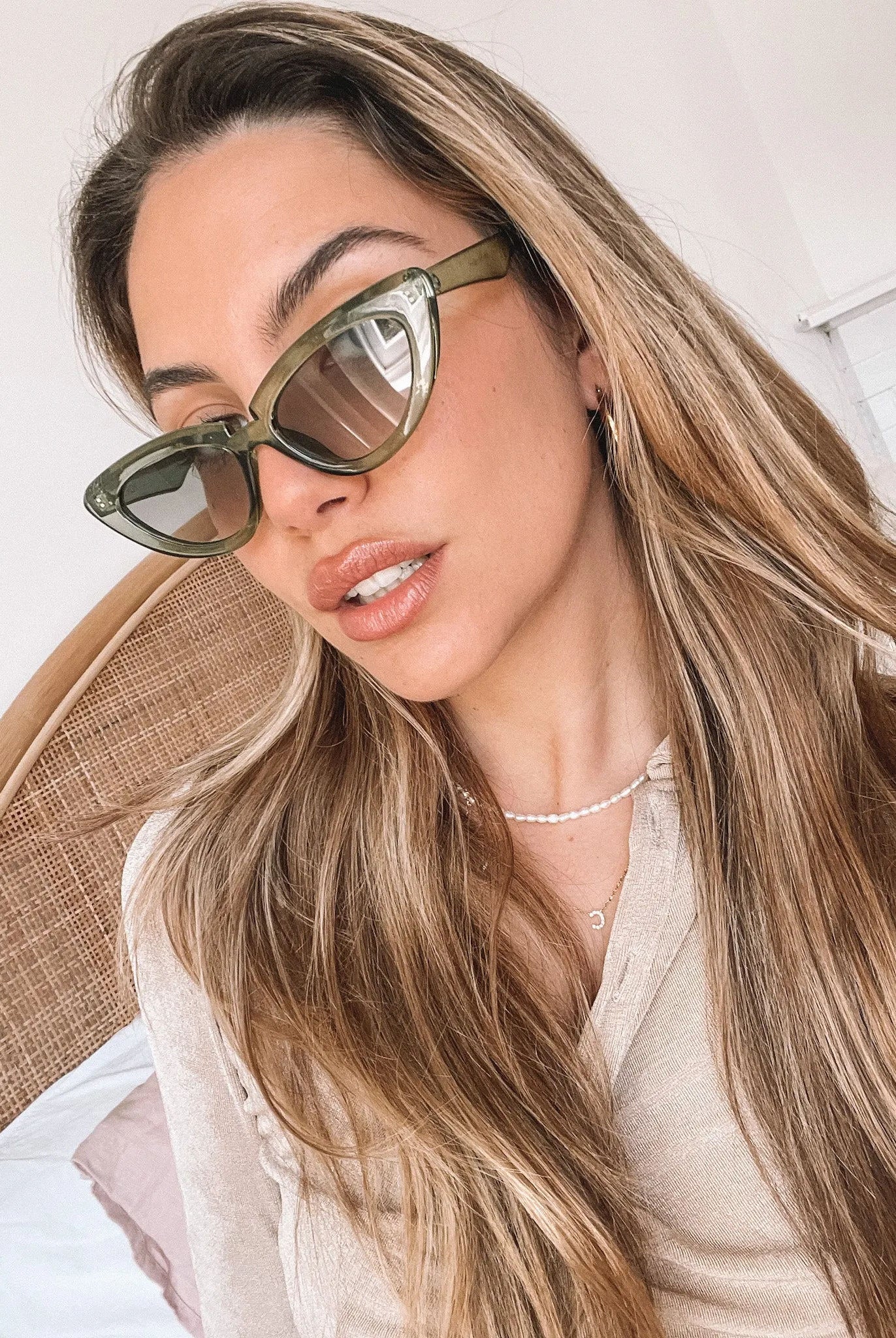 Finlay green sunglasses, side view