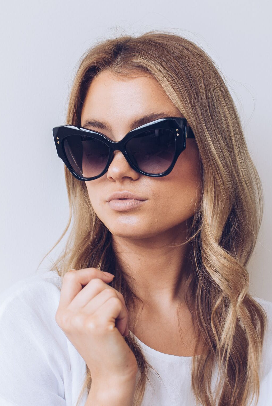 Hepburn black sunglasses, side view