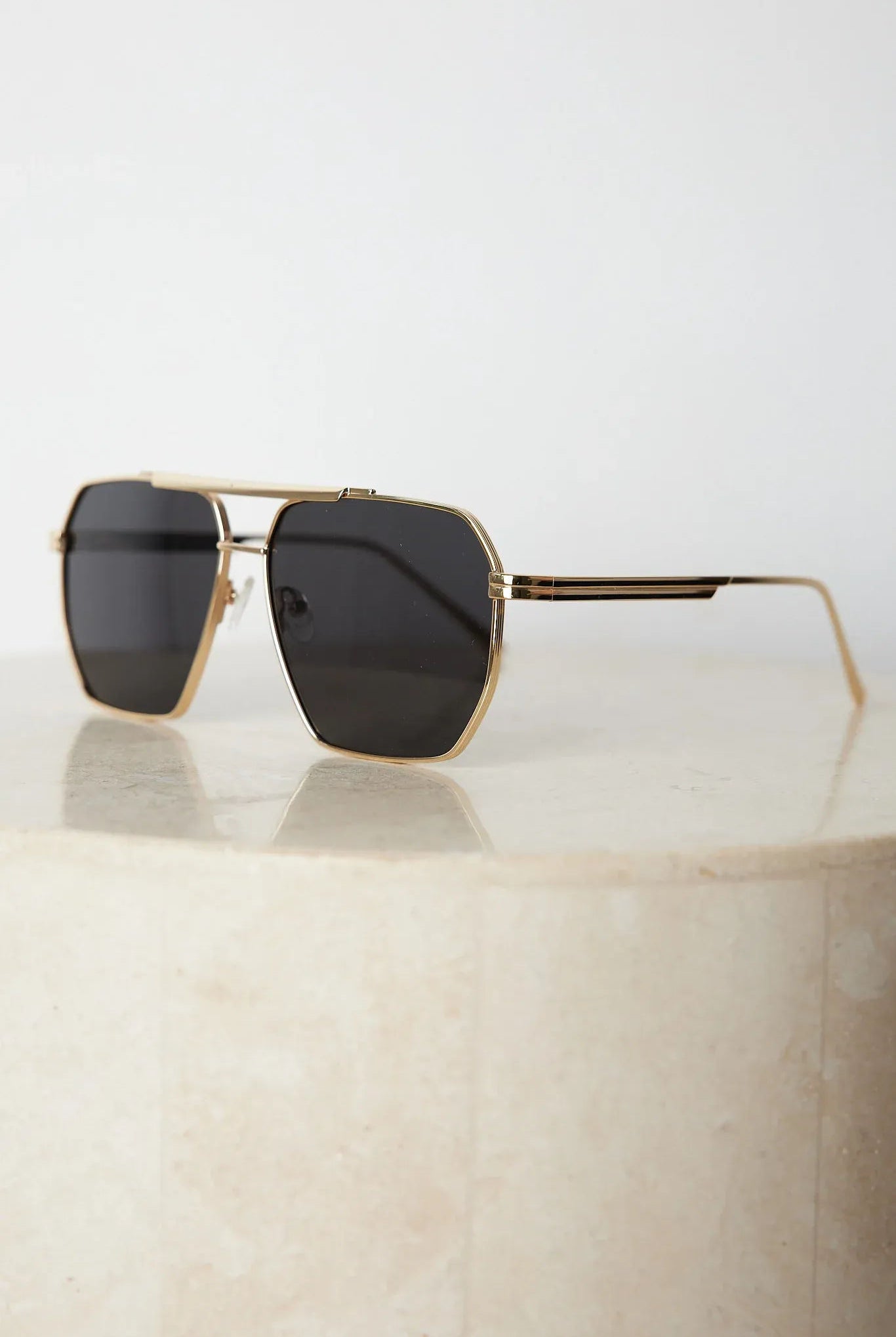 Jamie gold-tone sunglasses, folded view