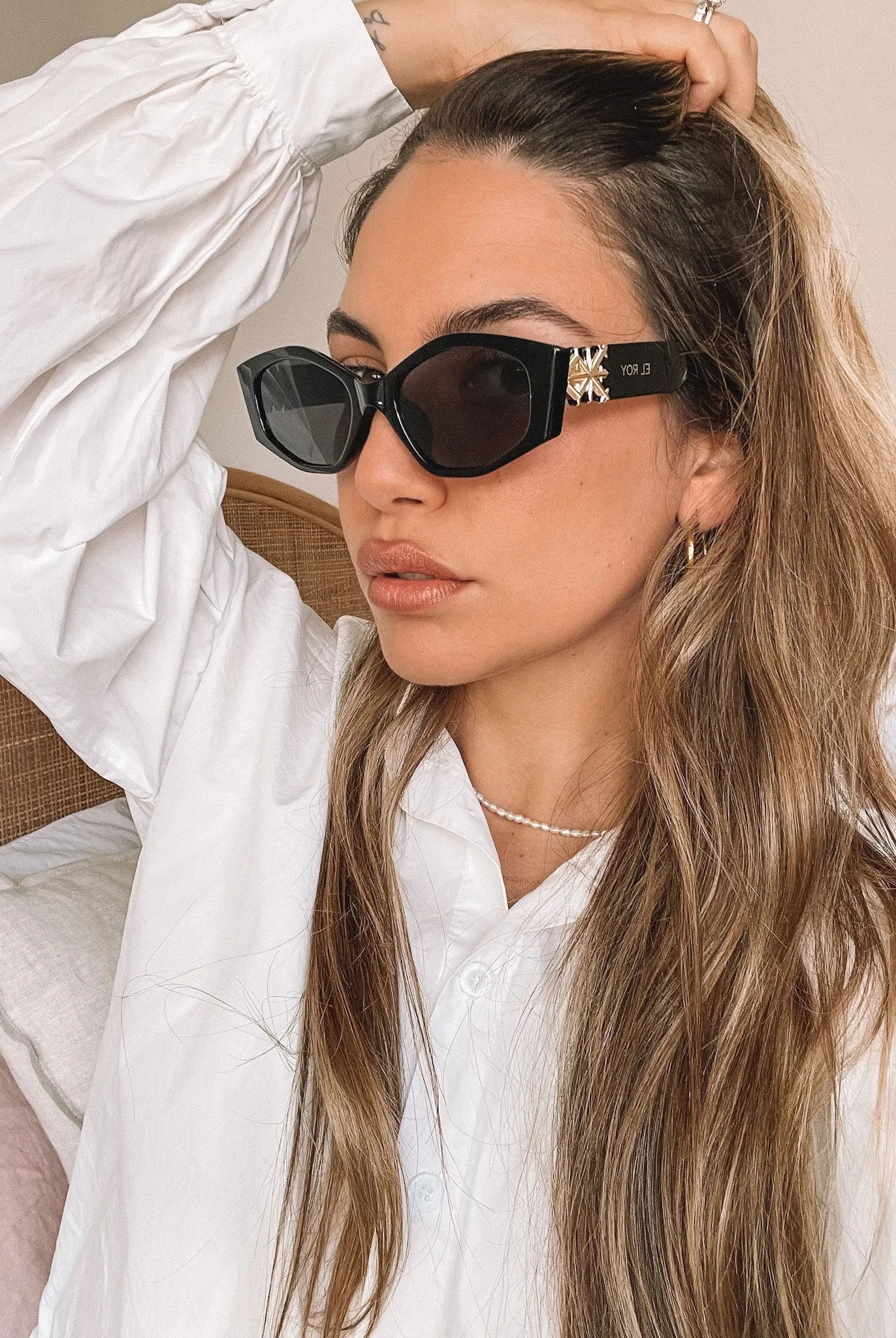Iris black sunglasses, side view