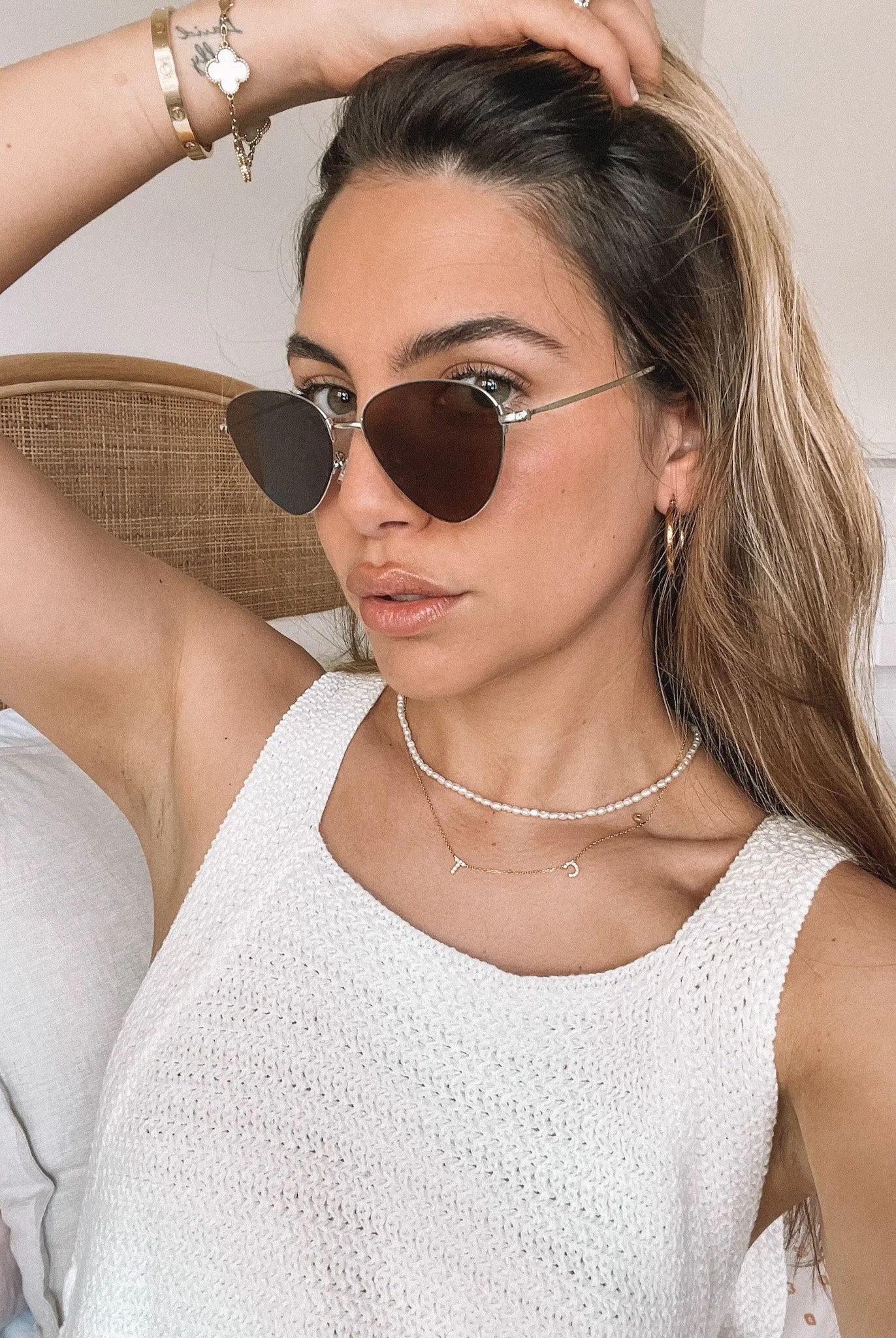 Cora silver-tone sunglasses, side view