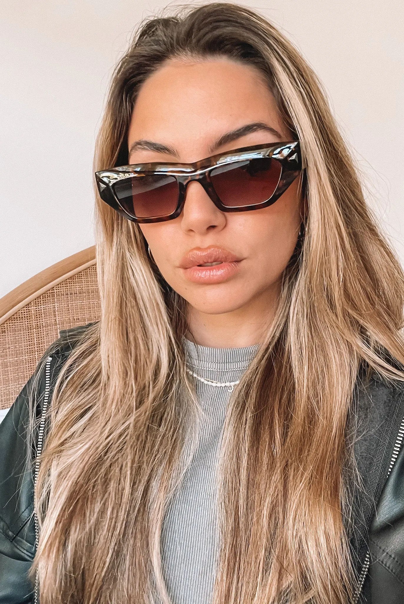 Millie dark tortoise sunglasses, side view
