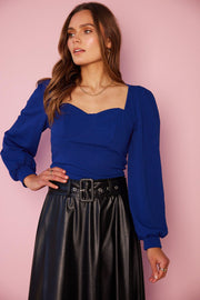 Adney Top - Blue-Tops-Womens Clothing-ESTHER & CO.