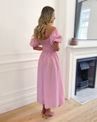 Anvika Dress in Powder Pink womens powder pink maxi dress styled outfit