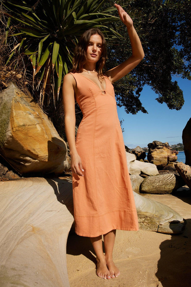 Areline Dress - Orange-Dresses-Womens Clothing-ESTHER & CO.