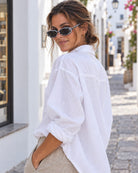 Women's black and white patterned frame sunglasses, the Aspen Sunglasses in Print by Esther & Co